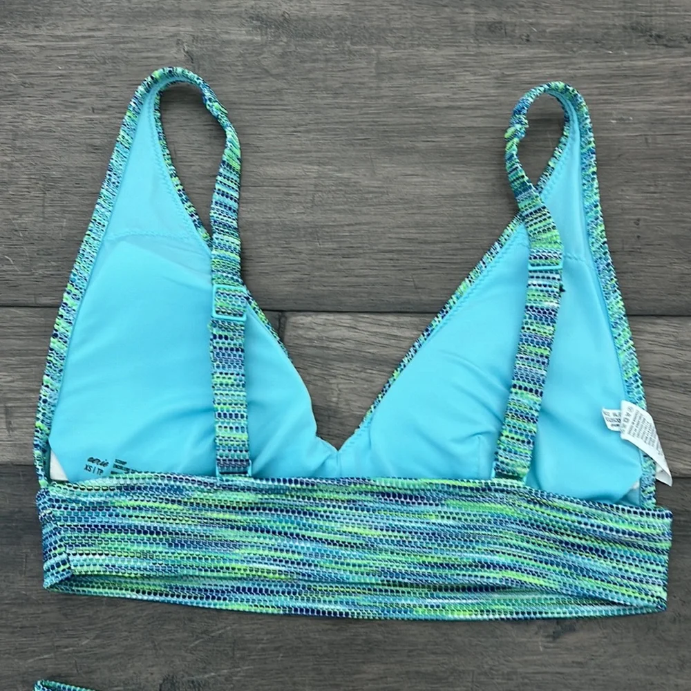 Aerie Space Dye Longline Scoop Bikini Swim Top & High Cut‎ Cheeky Bottom Size XS